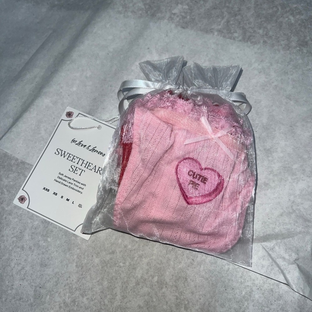 3pk For Love and Lemons Candy Heart Thong Panties XL
